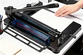 Guilhotina de Papel A4, Guilhotinacom Escala, Corta Até 400 Fls Tam A4, Cortador de Papel, Guilhotina de Papel, Cortador de Papel de Mesa, Corte com Faca de Aço Guilhotina de Papel Semi