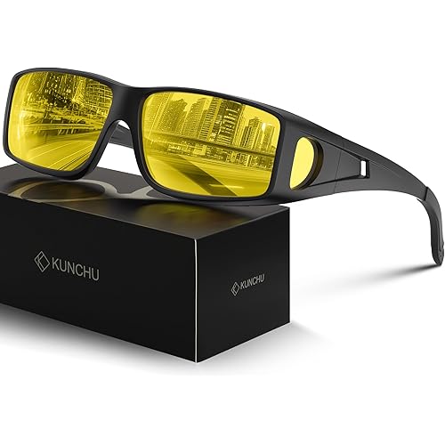 Night Driving Glasses for Men Women Anti Glare Polarized Fit Over Night Vision glasses