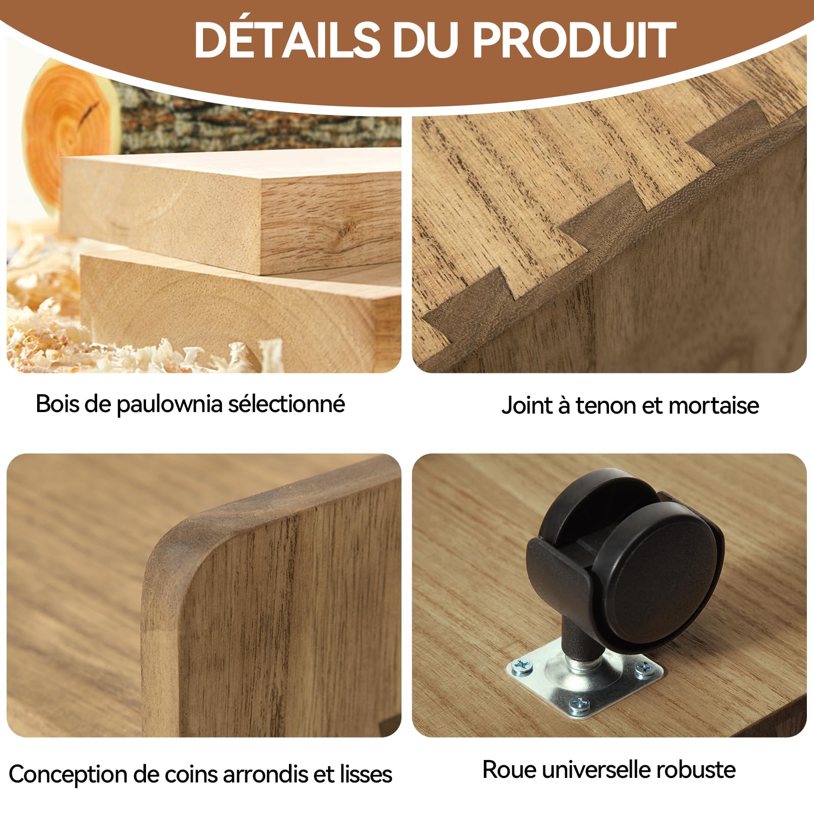 KIRIGEN Support CPU en Bois, détachable, avec roulettes pivotantes, Stable et Durable, adapté aux châssis ATX, PC de Jeu, Facile à Assembler, Support pour PC