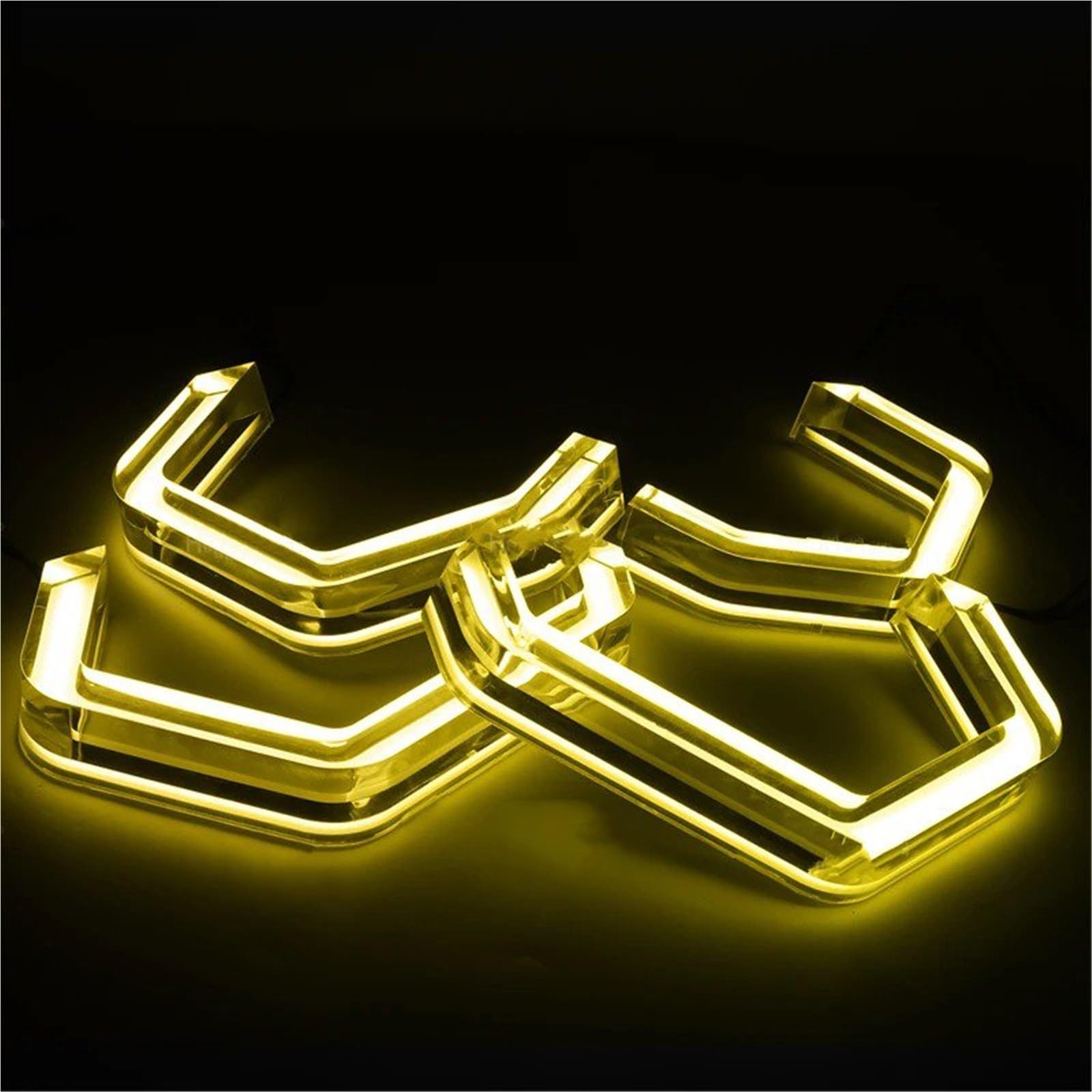 Fari Angel Eyes per auto Per BMW E46 325ci 330ci Per Convertible Coupé 2004-2006 Anello Giallo Limone Angel Eyes LED Anelli Di Luce Bianca Kit DRL Occhio d'angelo autos(Yellow)