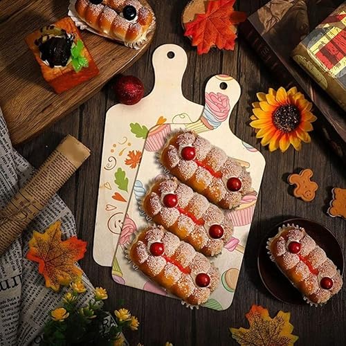 Miniatura 5 de Hemoton Plato de madera para sushi con cáscara de pizza, plato de postre, mini tabla de queso para remo de pizza, tabla de servir charcutería, tabla