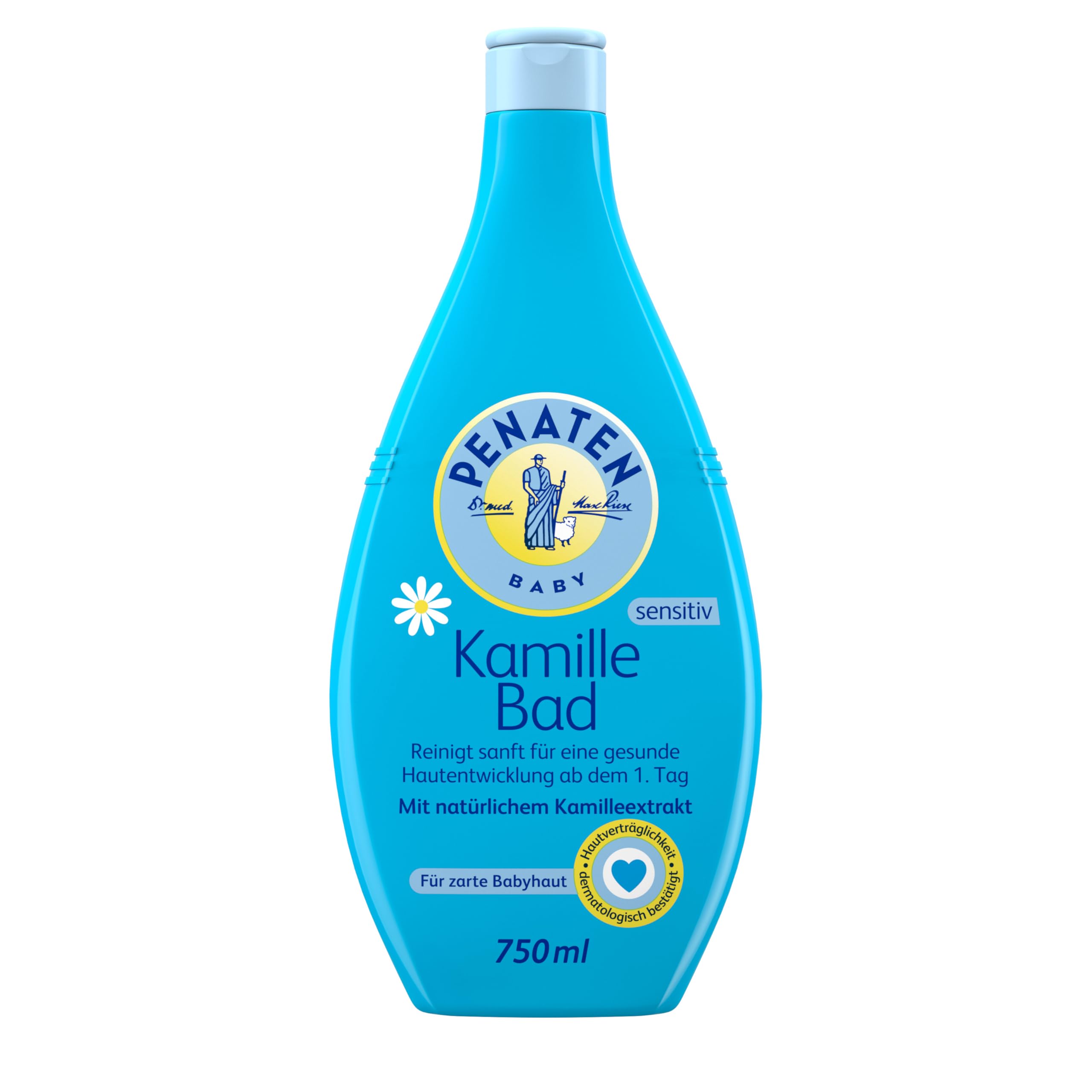 Penaten Kamille Bad Baby Badezusatz & Babypflege zum Baby Baden mit Kamilleextrakt reinigt sanft ohne Tränen für zarte Babyhaut,750ml