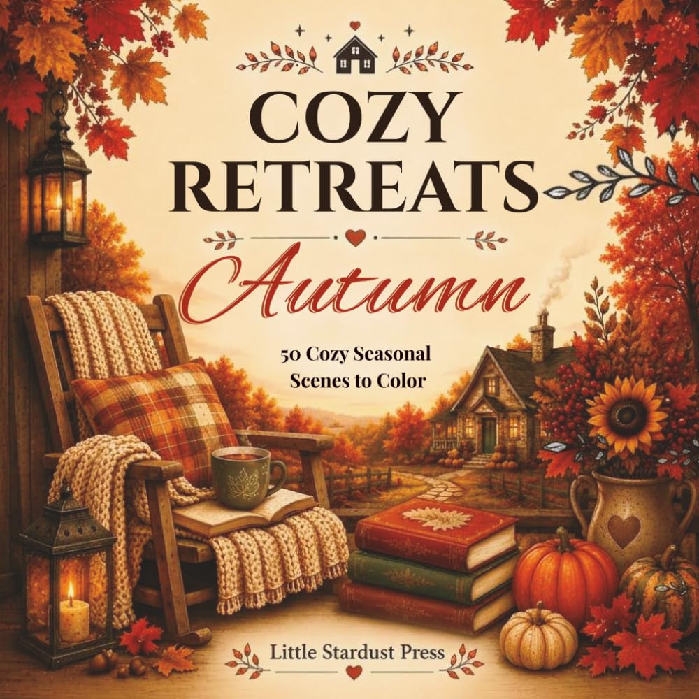 Cozy Retreats: Autumn: 50 Cozy Seasonal Scenes to Color | Relaxing Fall Cottages, Reading Nooks, Harvest Moments & Peaceful Escapes for Adults and Teens