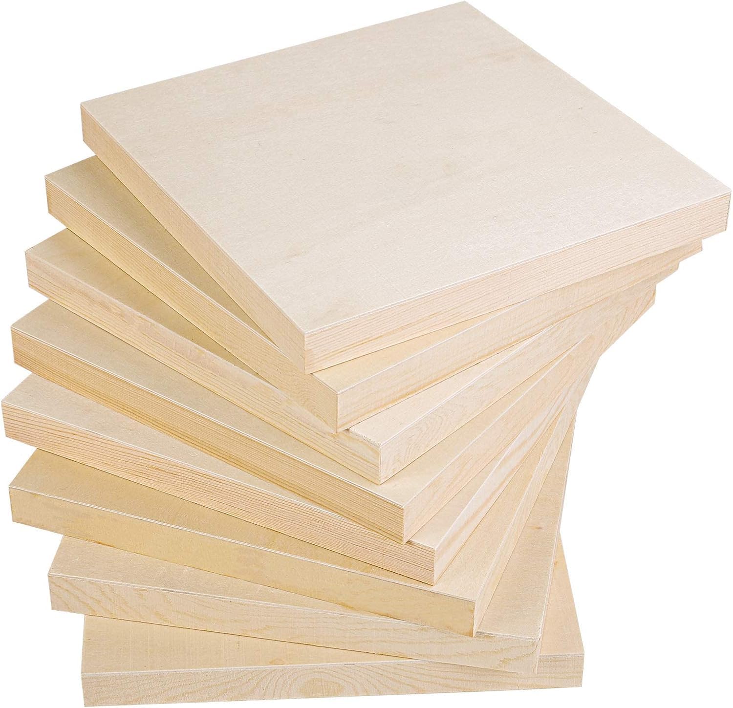 ADXCO 8 sztuk drewnianych paneli 20 x 20 cm, niedokończone drewniane płyty płócienne do malowania, nalewania, wykorzystania artystycznego z olejami, akrylami