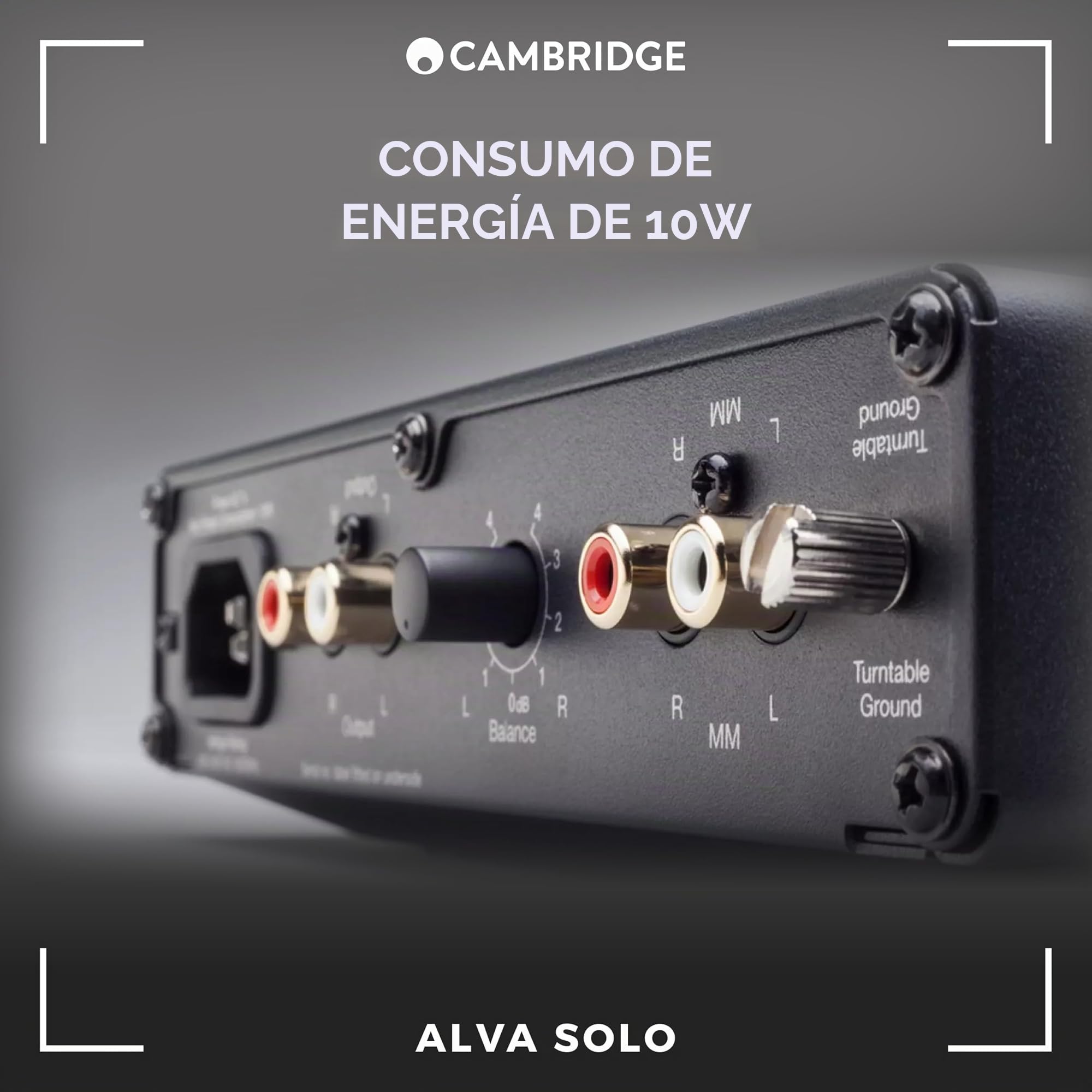 Cambridge Audio Alva Solo – Preamplificador phono imán móvil, preampli estéreo HiFi para tocadiscos & vinilo, bajo ruido – Lunar Grey