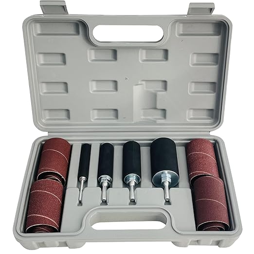20 Piece Drill Press Sanding Drum Kit, 80/120 Grit Sanding Band Sleeves Rubber Sanding Drum for Woodworking