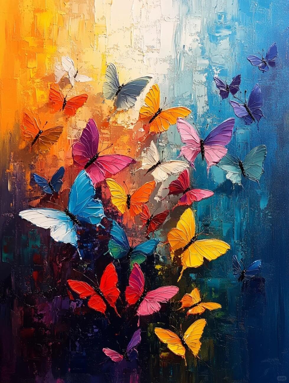 Henypt Cross Stitch Kit Colorful Butterflies DIY Needlepoint Set for Beginners The Elderly with Accessories Handmade DIY/Gifts 14CT 40x50cm