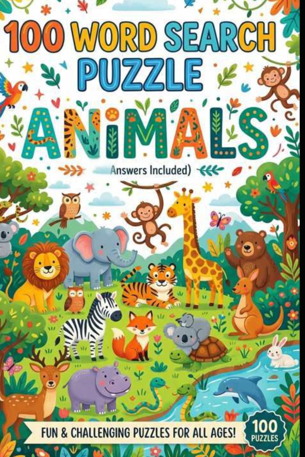 100 Puzzle Animals words Search Book with answers