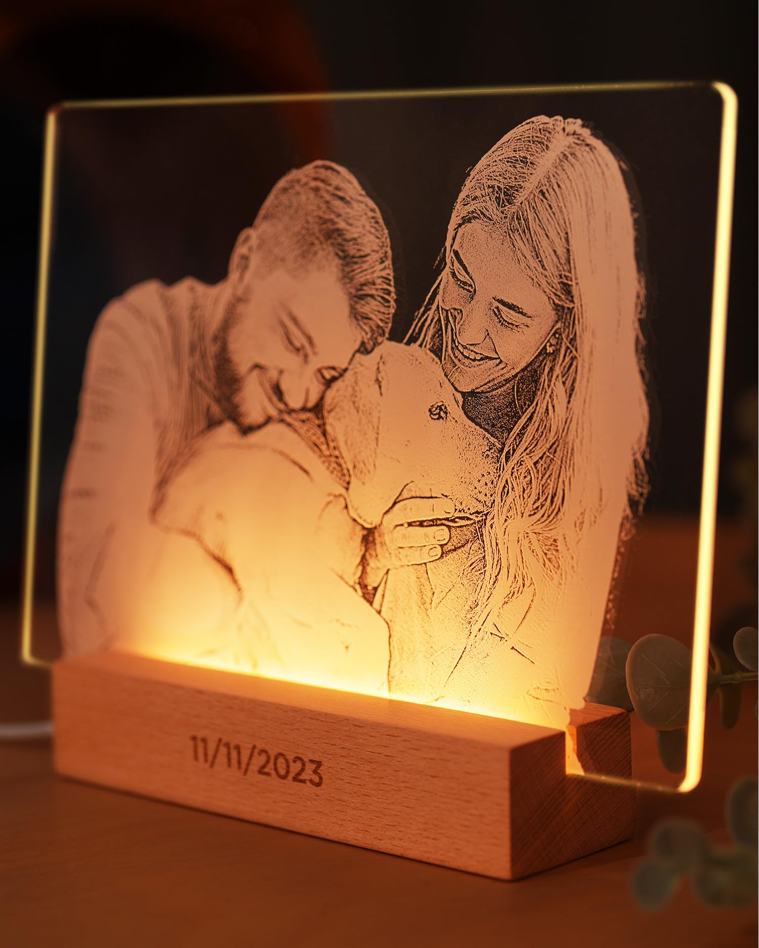 Panorama Lámpara Personalizada con Foto 22x15 cm - Regalo Día de la Madre - Lámpara Led Personalizada - Lámparas de Mesita de Noche - Regalos Personalizados con tu Foto - Cuadro Personalizado Luminoso