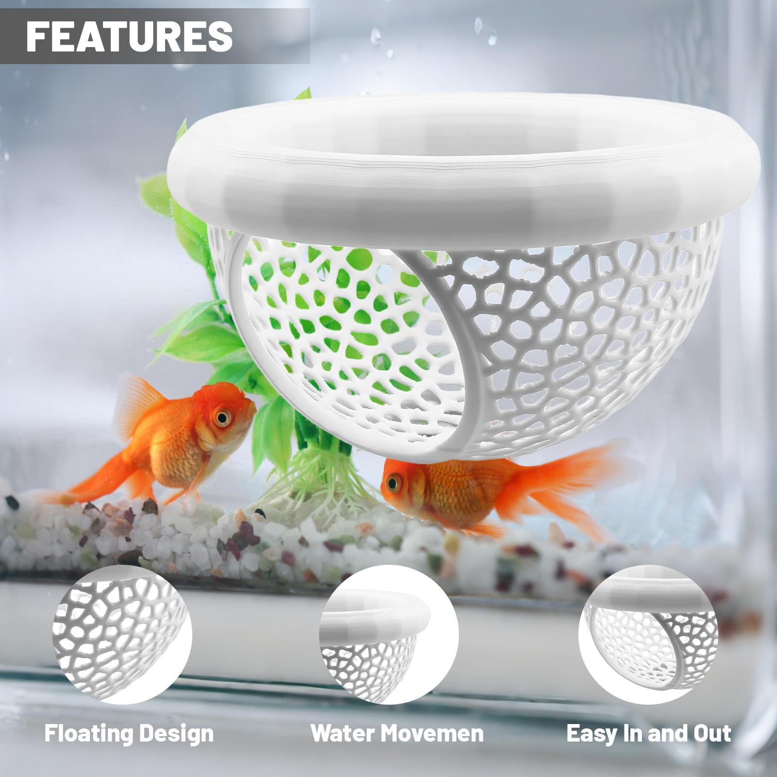Pieles flotantes de peces Betta para acuario, adecuadas para luchar contra peces, camarones y peces pequeños, hamaca multifuncional, accesorios decorativos para esconder acuarios (blanco)