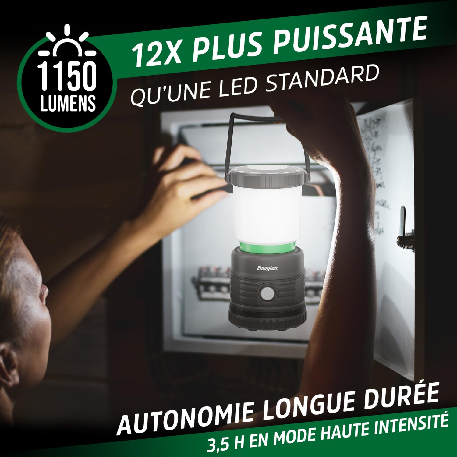 Energizer Lampe Camping LED Rechargeable PRO, Très Brillante Lumière Tente, Étanche Lampe Urgence, Charge USB, Portable Camping Randonnée Outdoor Urgence Panne