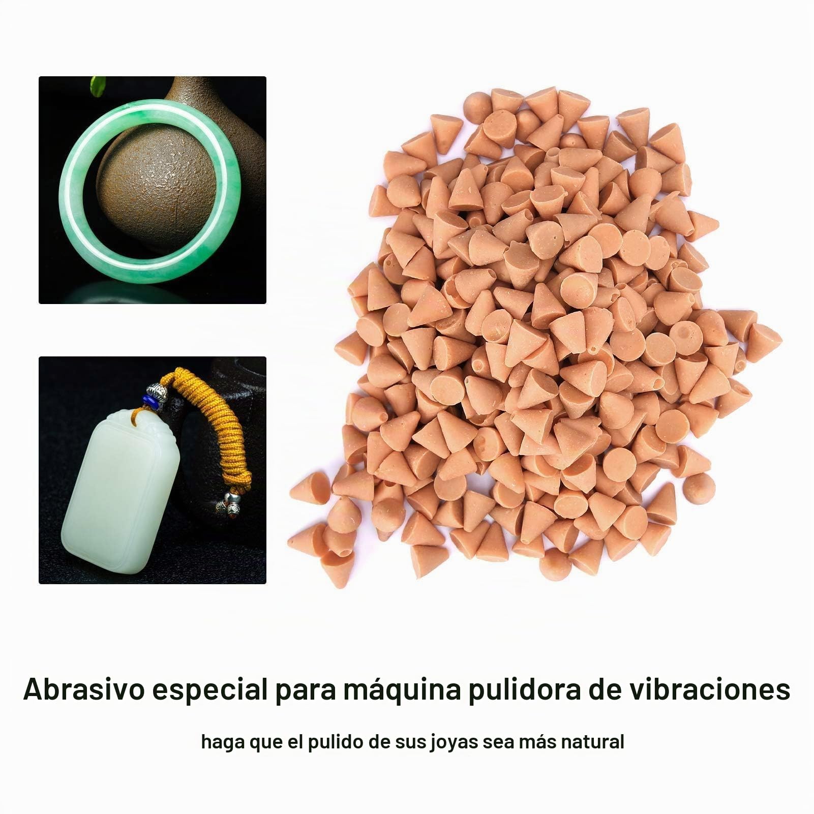 Material Abrasivo de Pulido para Joyería, Medios para Máquina de Vibración de Vaso de Piedra de Roca