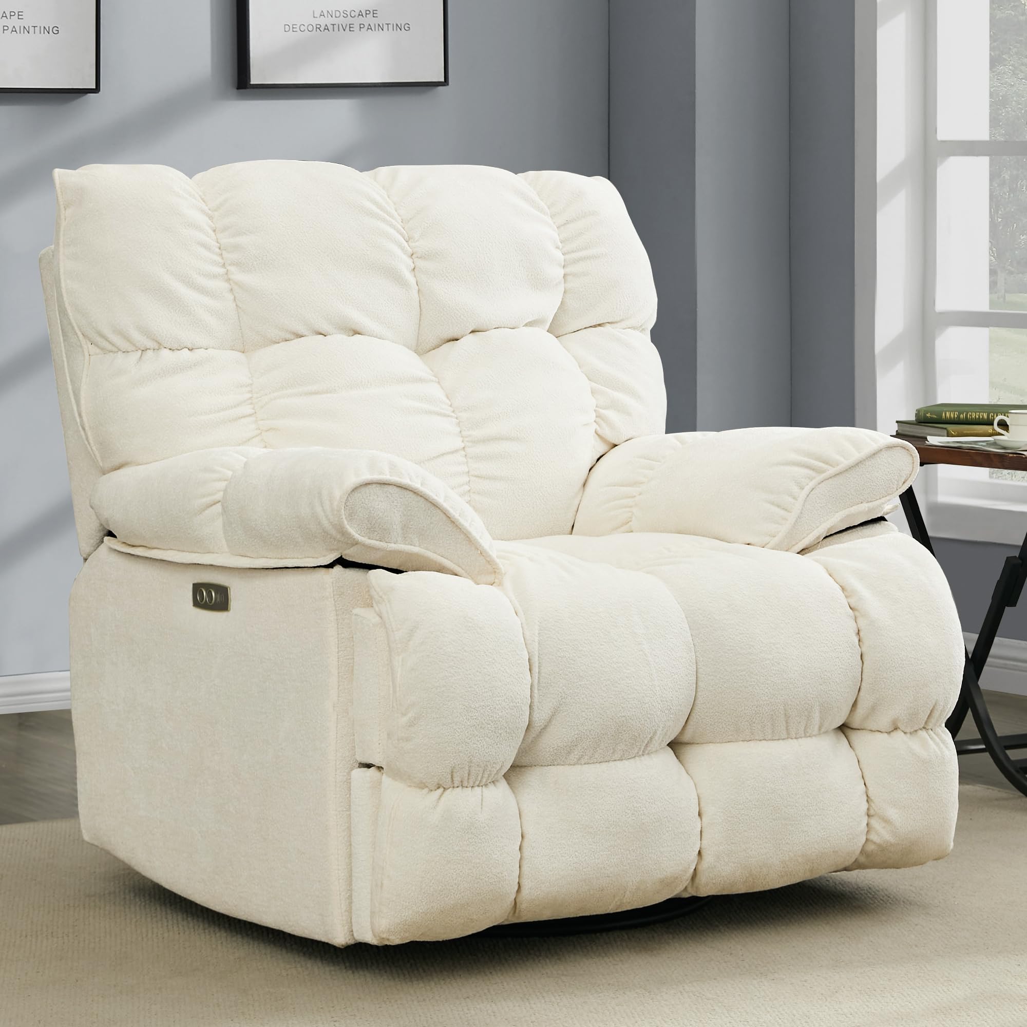 Amazon.com: Pationate Oversized Rocker Recliner Chair,Power Swivel ...