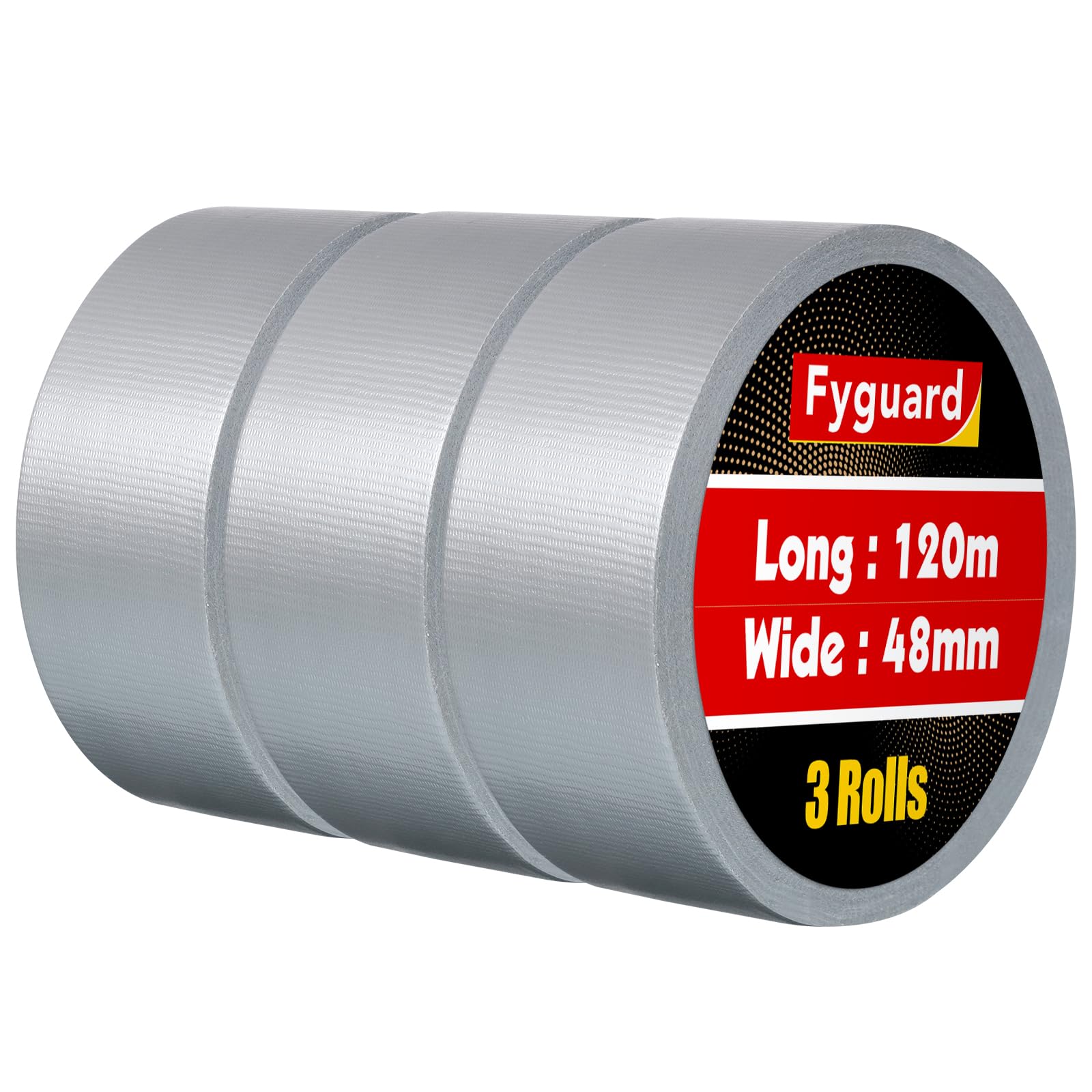 3 Rolle Panzertape Grau, 48mm x 40m Reparaturband 210μ Klebeband Wasserdicht Gewebeband Handreißbar Gafferband Panzertape Silber zum Haushalt Gärten Reparieren Befestigen Bündeln (120m insgesamt)