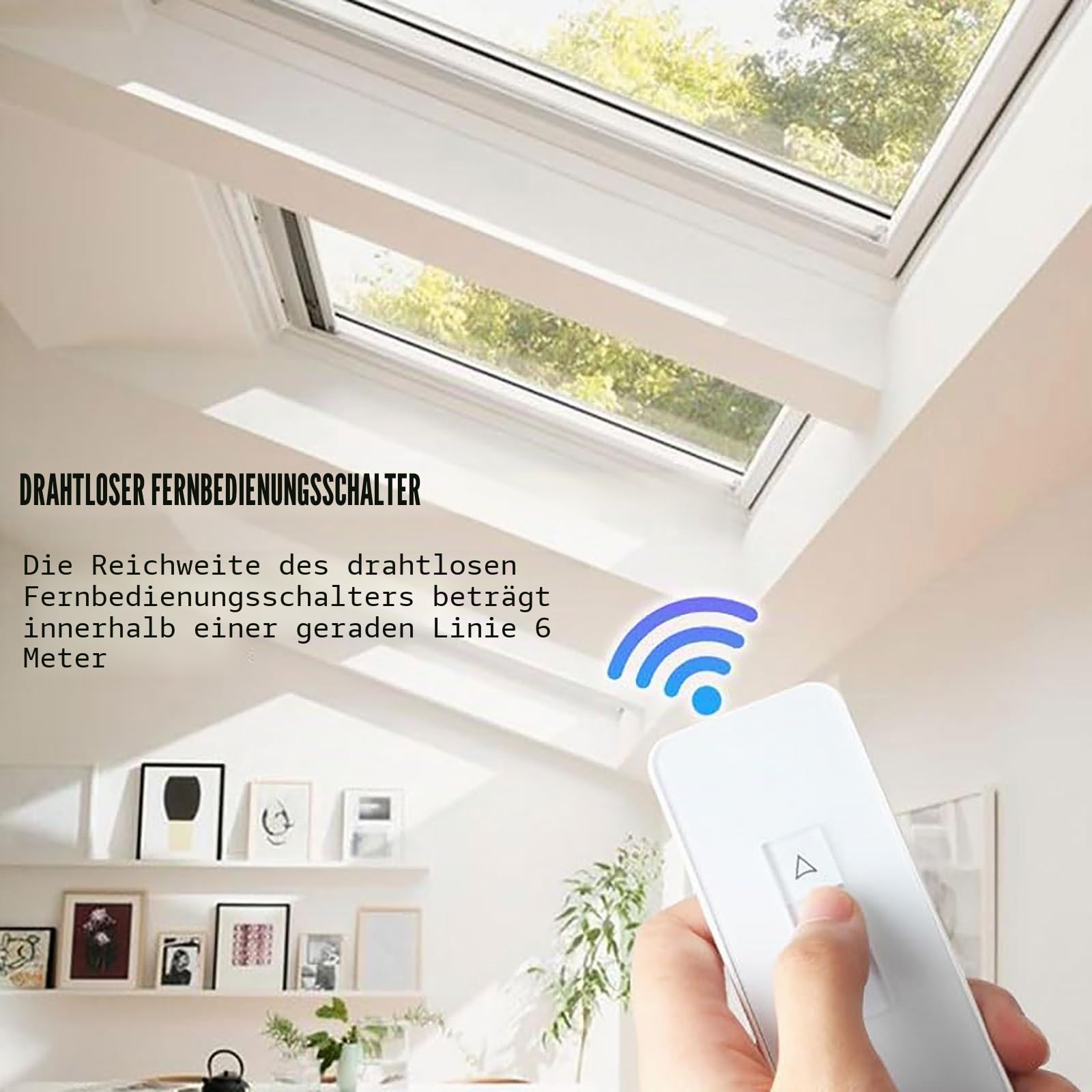 Elektrischer Fensteröffner mit Fernbedienung und Schalter, automatischer Fensteröffner für Dachfenster, Hänge-Lüftungsfenster und Dachbelüftung, Motor 220 V 300 mm