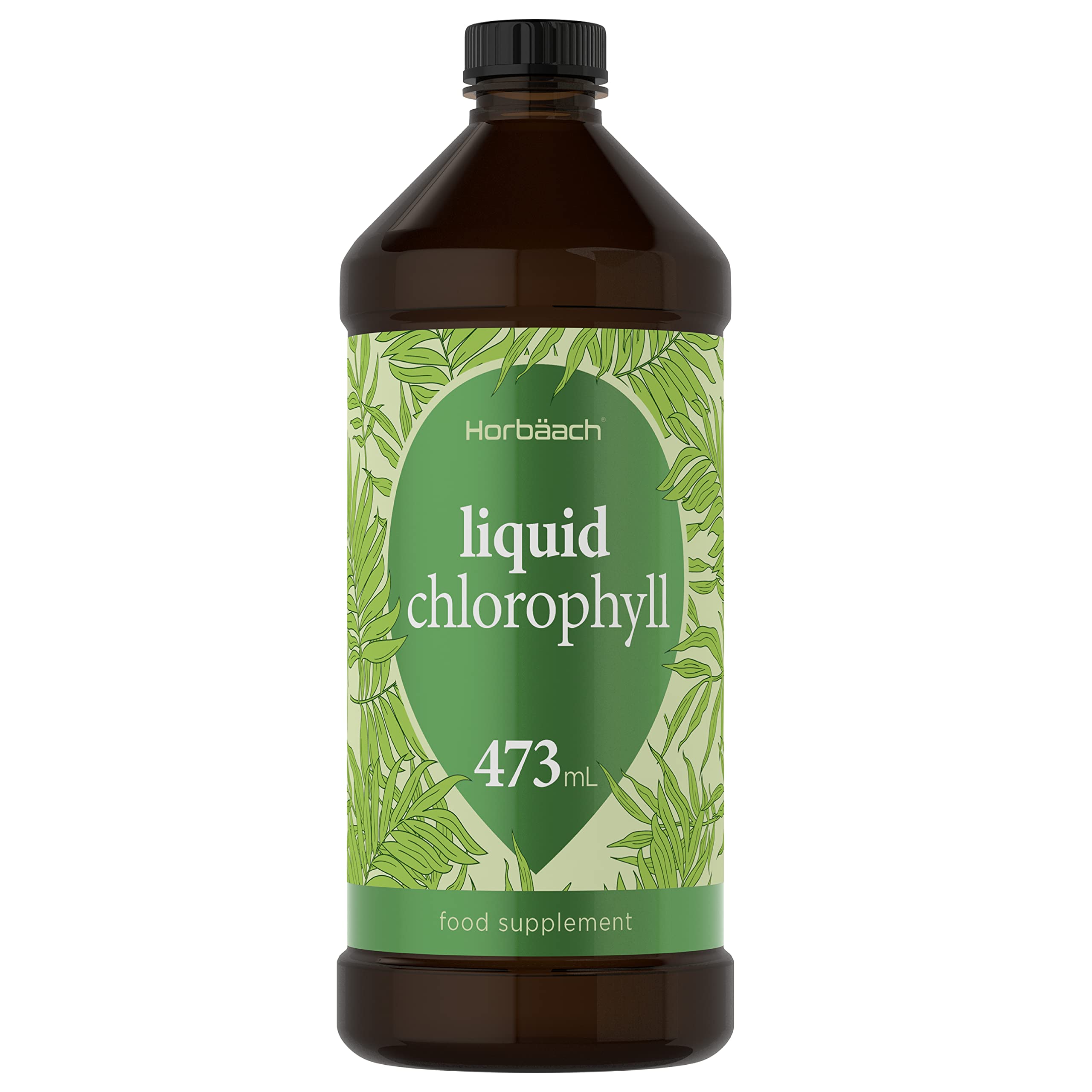 HorbäachChlorophyll Liquid Drops for Water 100mg | 473ml | Vegan Supplement | Mint Flavour | by