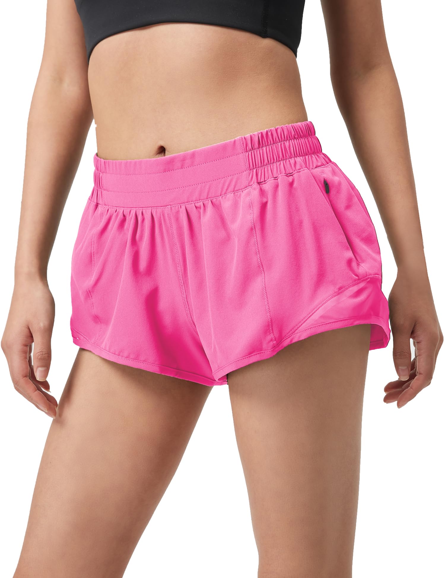 HXUNJW Athletic Shorts for Women,Mesh Lined 2.5" Running Shorts,Quick Dry Active Workout Shorts with Zip Pocket