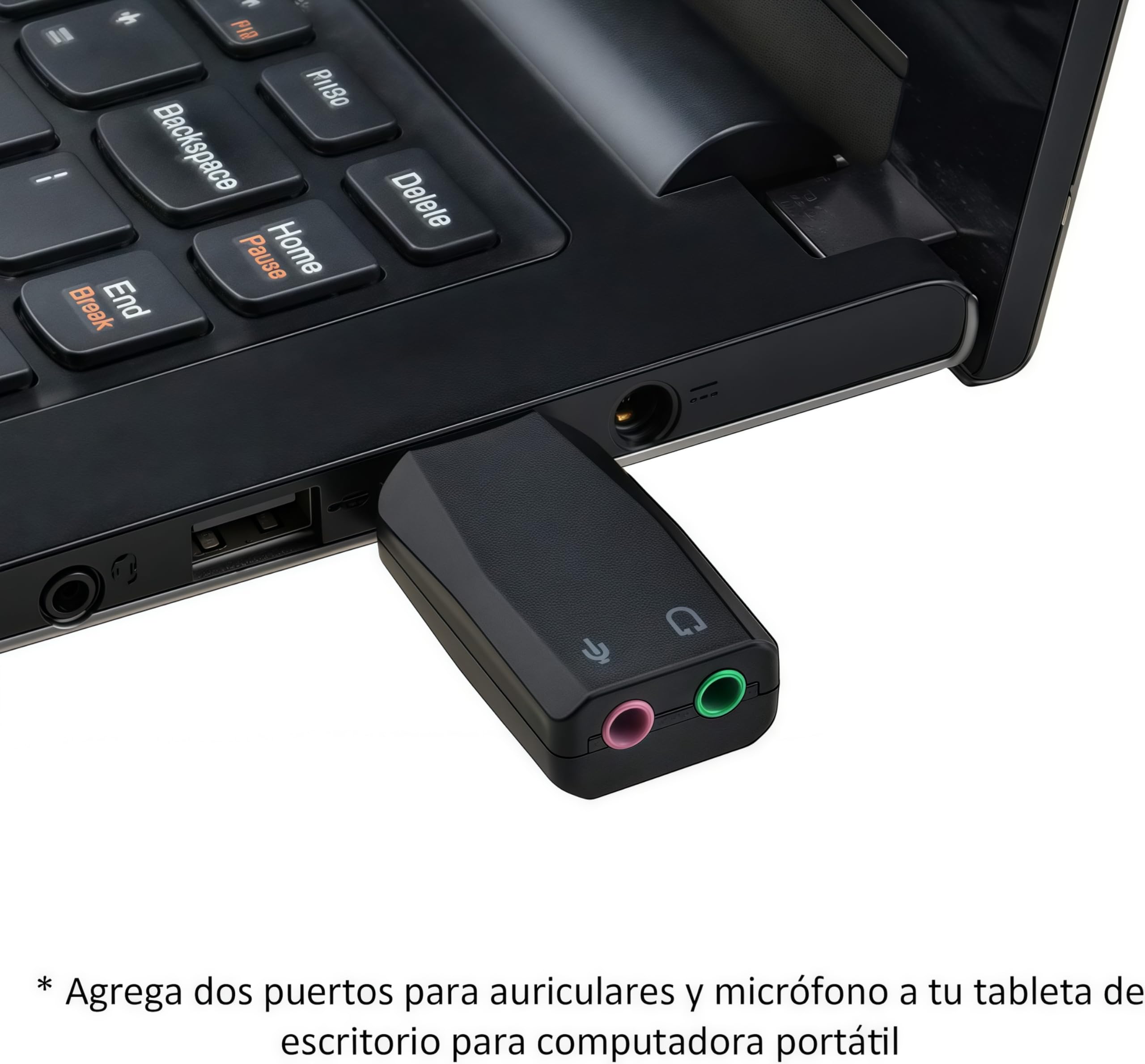 Adaptador de Audio estéreo 3D USB Externo con Altavoz de 3,5 mm, Auriculares, micrófono, Tarjeta de Sonido USB, instalación sin Controlador para Win Mac OS Linux PS4