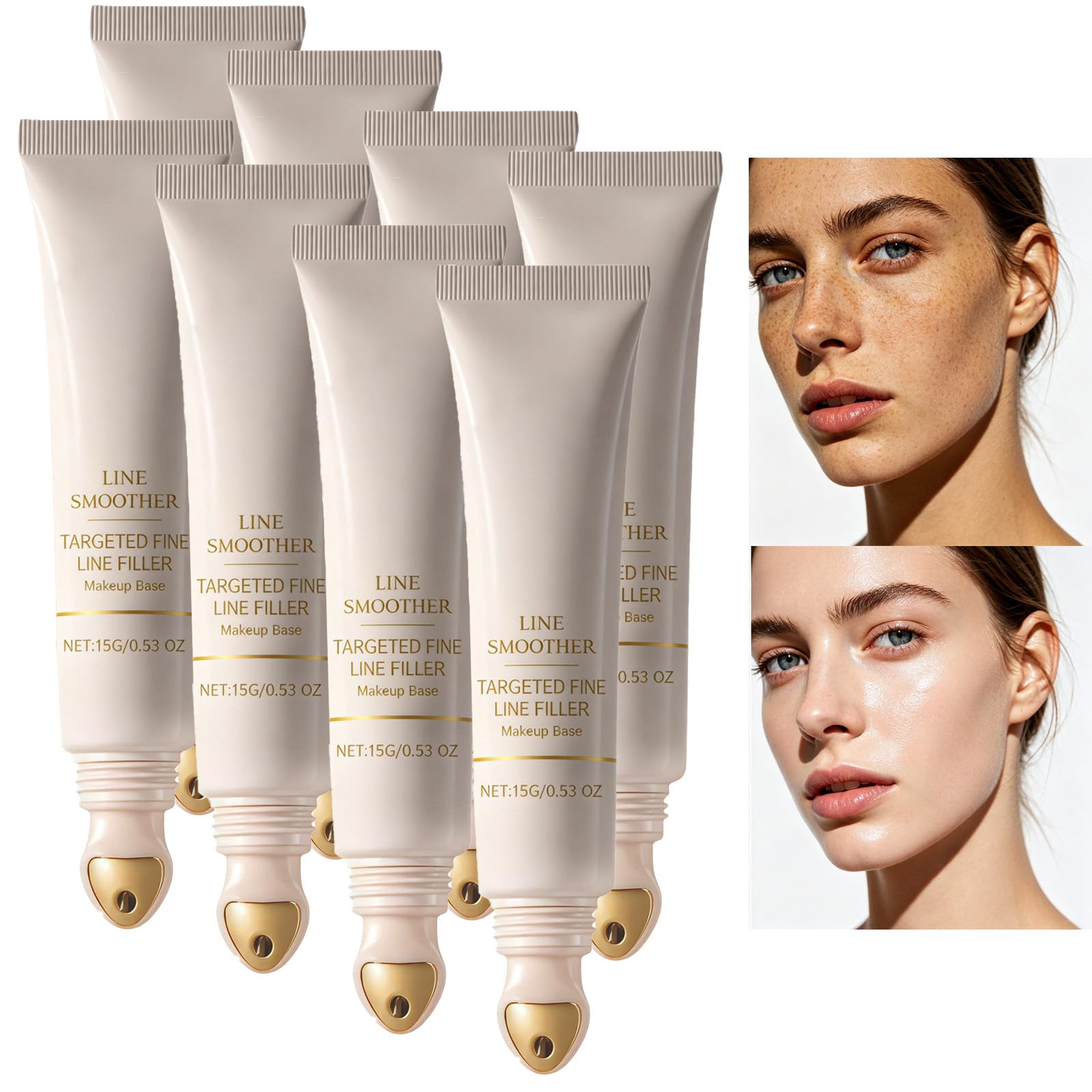 Wygładzający i równomierny podkład do twarzy dla dojrzałej skóry, krem zmarszczkowy do oczu i twarzy, wypełniacz zmarszczek Instant Blurring Primer Eye Lift Cream (8 szt.)
