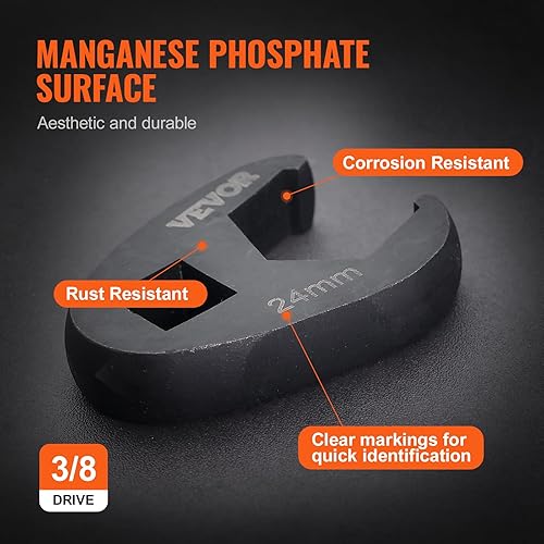 Miniatura 4 de VEVOR Crowfoot - Juego de llaves de cuervo, 12 y 38 pulgadas, 15 piezas métricas (0.315-0.945 in) juego de llaves de pie de cuervo con estuche de