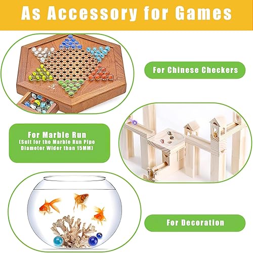 Miniatura 10 de Shindel 125 piezas de canicas de vidrio a granel, cuentas de vidrio redondas con tarro de mármol estilo surtido canicas para niños, juego de canicas