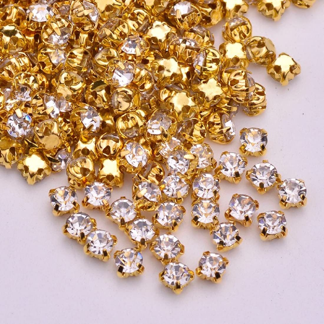 ITS ABOUT ME 5Mm Sew On Rhinestone With Claw Embroidery Materials For Jewelry Embroidery Kit,Clear