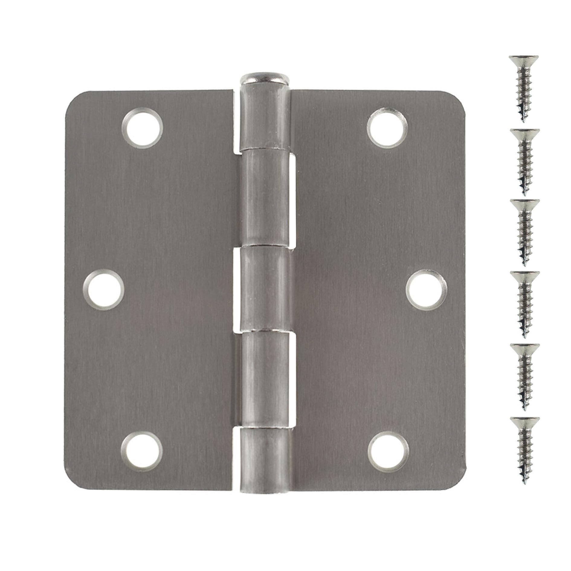 Cerniere per porte interne in nichel satinato da 3,5 cm, per porte da 8,9 cm, raggio 1/4", spessore 2,2 mm, confezione da 50