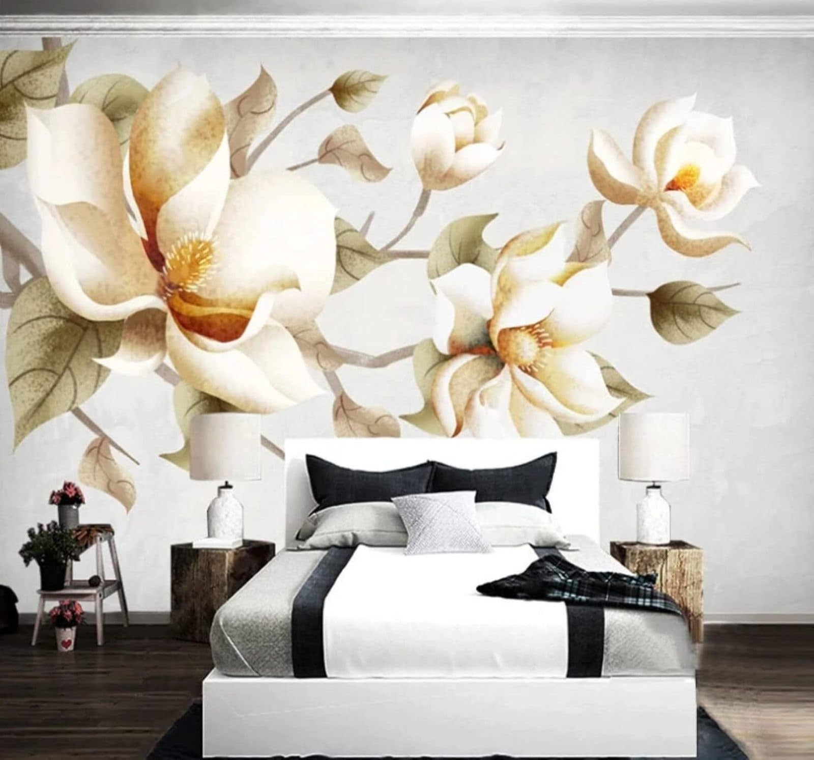 Xlming 250Cm×170Cm(B×H) Minimalist Hand Drawn Beautiful Pastoral Floral 3D Wallpaper Luxury Home Dining Decor Paste Sofa Living Room The Wall For Bedroom Mural-250Cm×170Cm