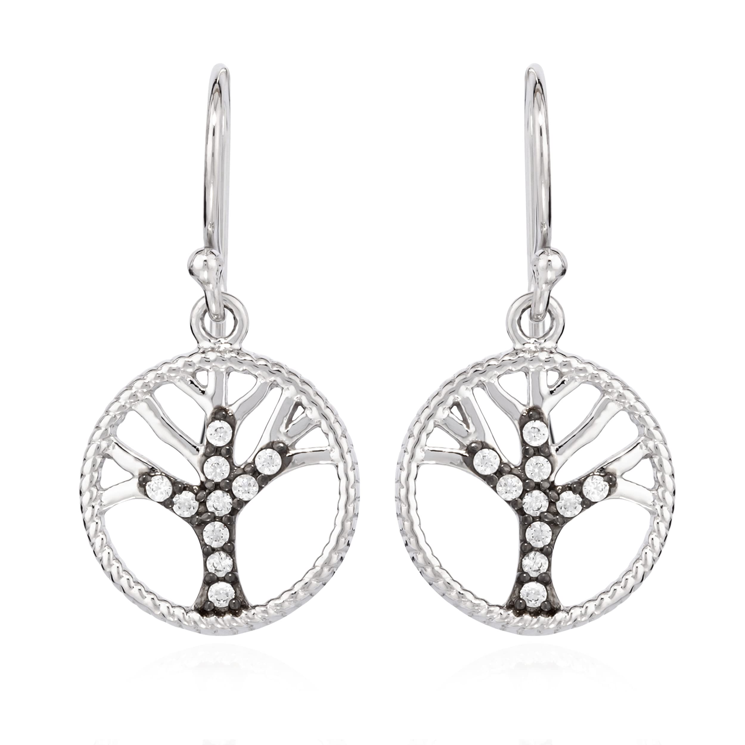 NKlaus coppia 12x10mm orecchini a cuore albero della vita in argento
