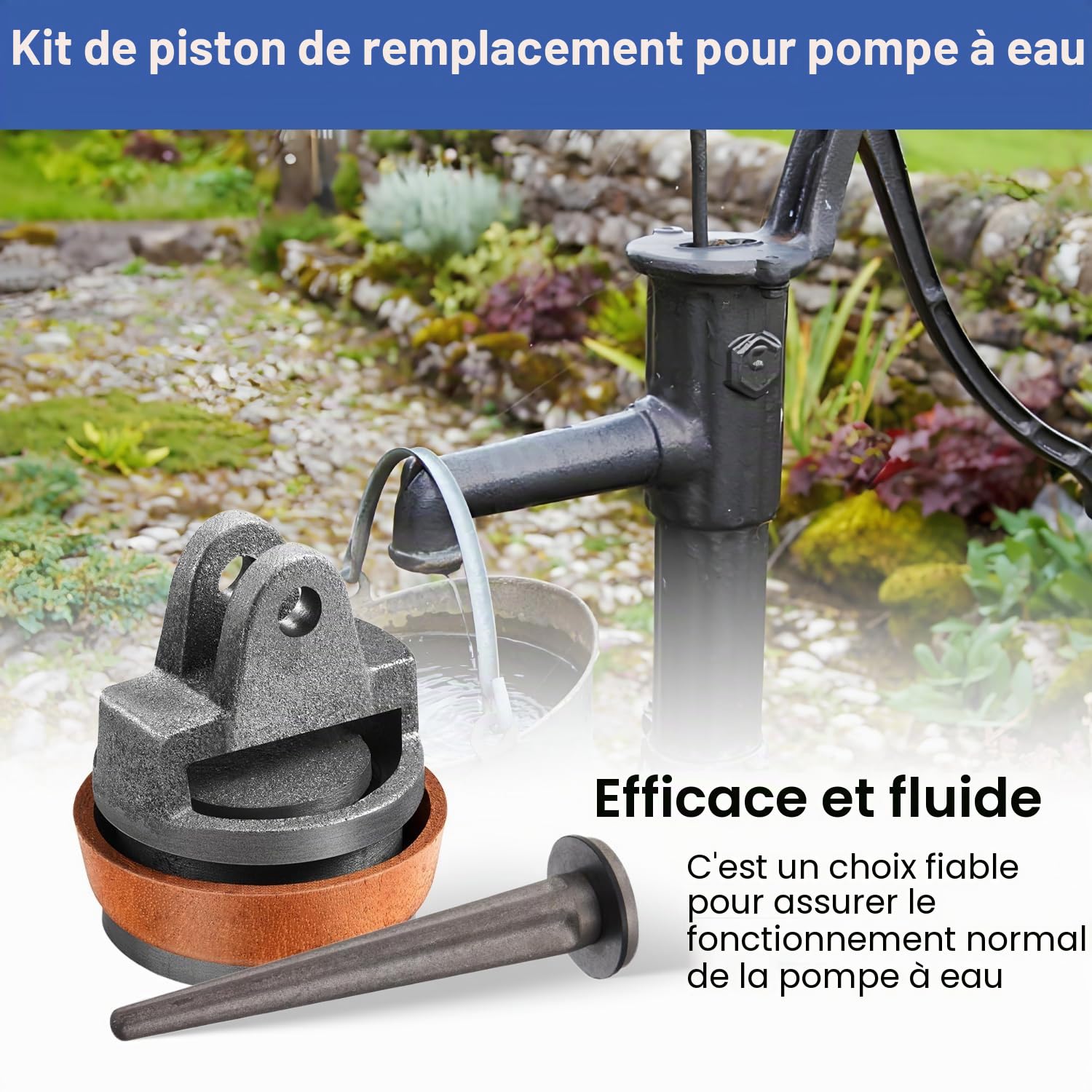 Piston pour Pompe à Bra de Type 75 Joint Perfectdraft Valve Perforée au Nez，Kit Joint Torique Pièces de Rechange pour Pompe a Eau Manuelle Convient pour les Jardins, les Puits et les Fontaines