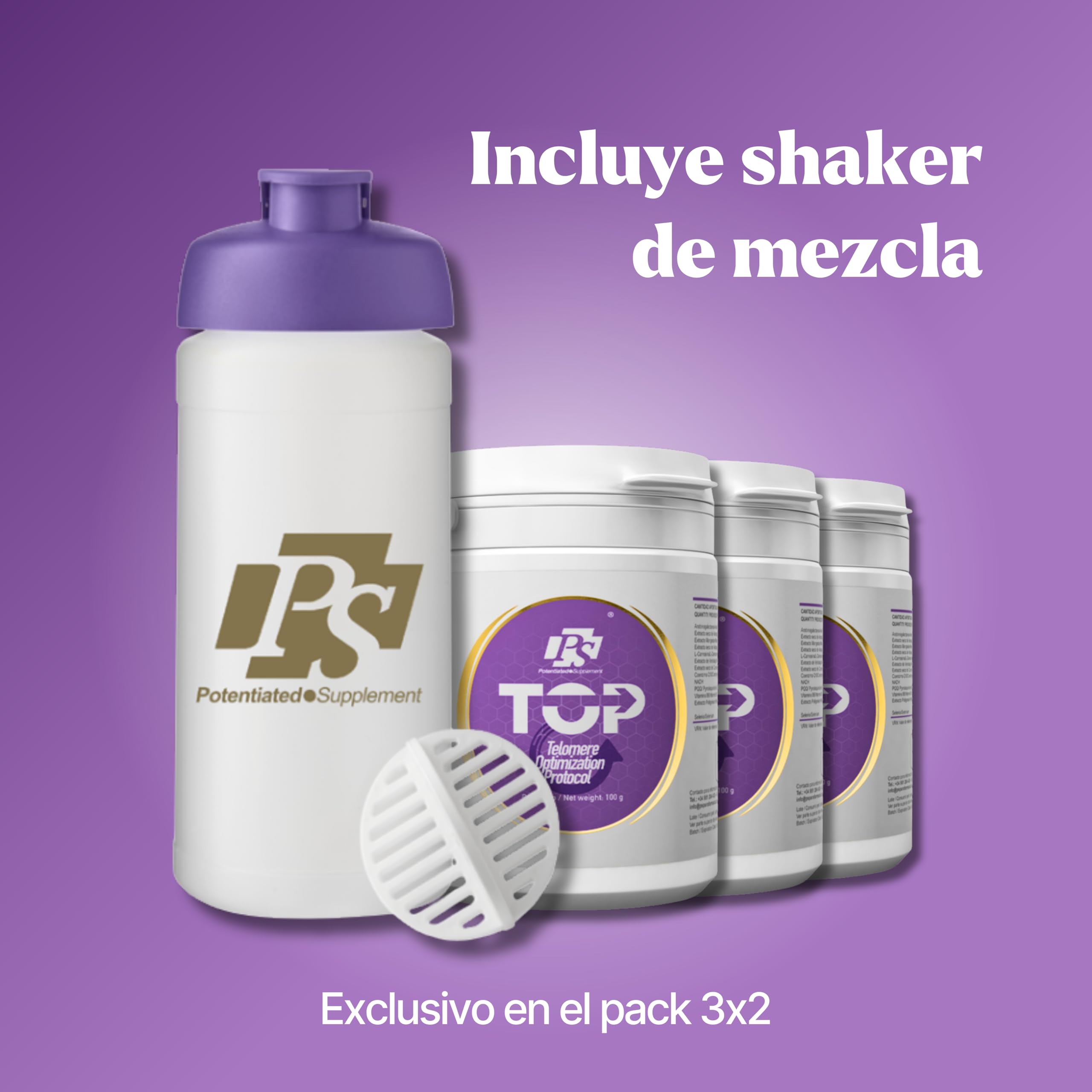 PS T.O.P - Antiedad Celular, Fórmula Avanzada con NADH y Q10, 300 g