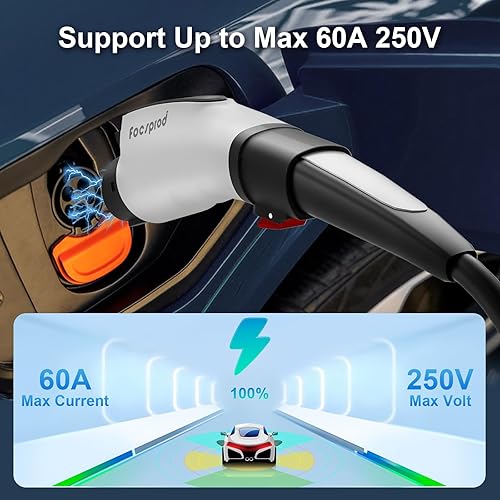 Miniatura 2 de Adaptador Tesla a J1772, adaptador de cargador Tesla con certificación UL, apto para J1772 EVs, máximo a 60 A 250 V con bloqueo de seguridad,