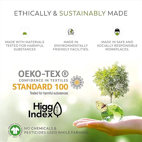 Miniatura 8 de Purity Home Juego de sábanas de 3 piezas de percal de 100 % algodón orgánico, 3 piezas, bolsillos profundos de 14 pulgadas, transpirables y