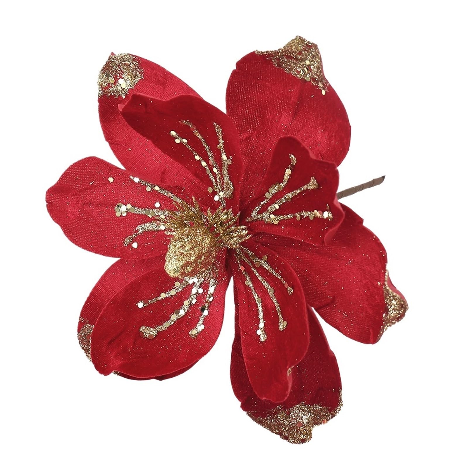 Casetlong 1Pc Artificial Flowers 24/28CM Fake Flower Tree Decoration For Home Decor Ornament DIY Garland Accessories(A Red)