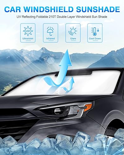 Miniatura 33 de KUST Parasol para parabrisas para Ford Fusion 2013-2020 2021, accesorios para ventana, protector de visera solar, plegable, bloquea los rayos UV