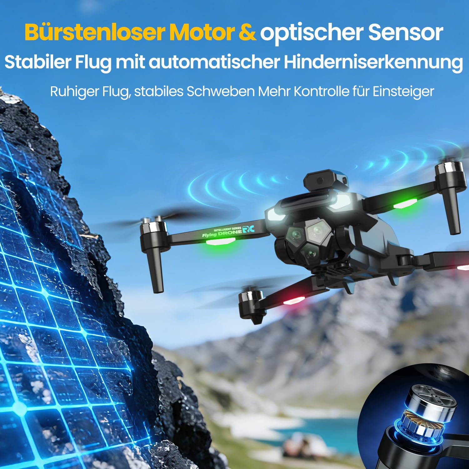 M66 1080P Kamera Drohne mit 4,3 Zoll Bildschirm-Fernsteuerung, 40 Min Flugzeit (2 Akkus), Bürstenloser Motor, 5G Übertragung, Einsteiger Drohne für Jugendliche & Nahaufnahmen