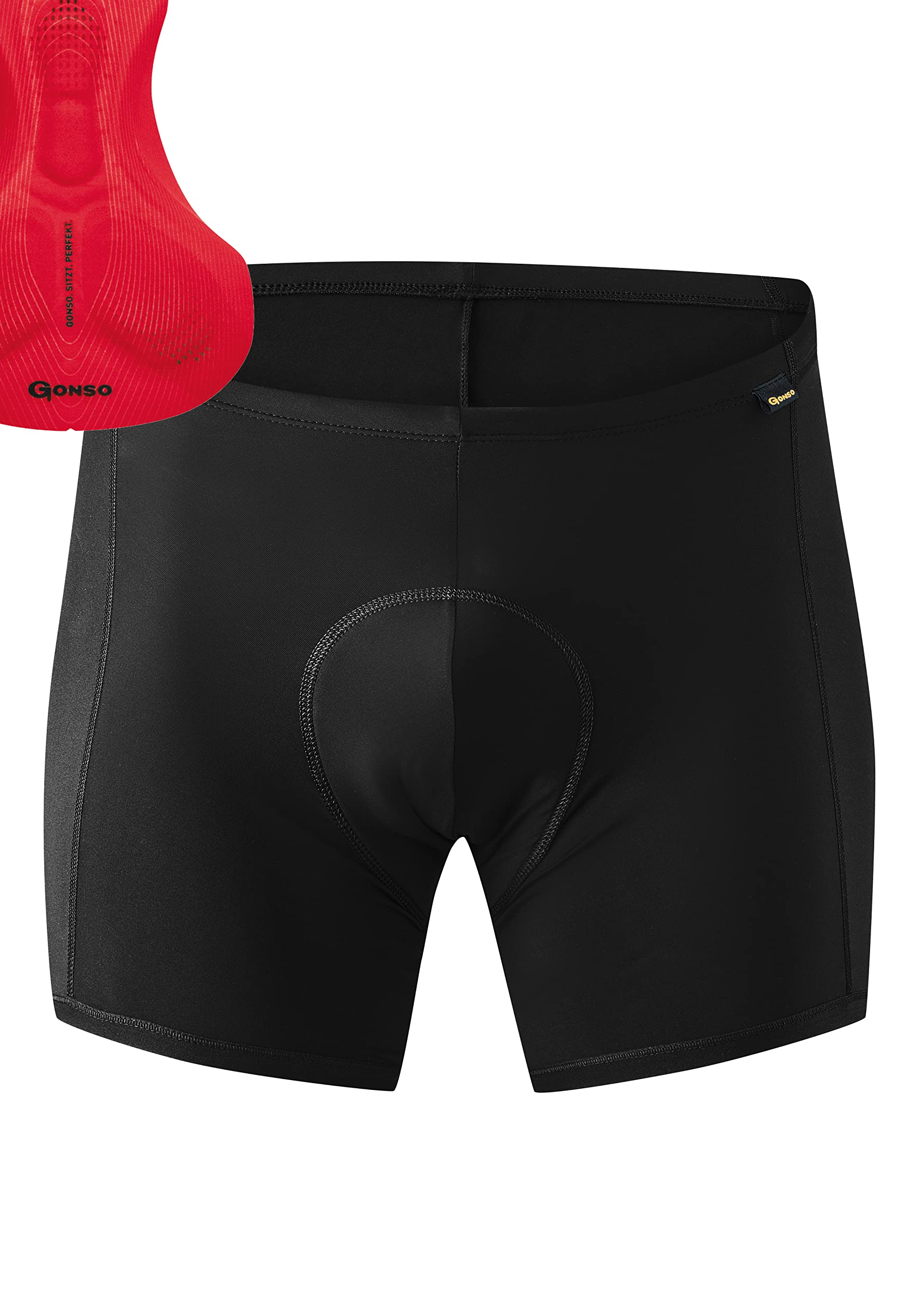 Gonso Herren Sitivo M Unterhose, Black / Fire, 3XL EU