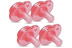 Nookums Hospital Pacifier 4 Pack - Orthodontic Single Piece Design