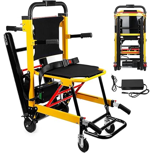 Powered Wheelchair, Stair Climbing Wheelchair, Mobile Stair Lifts for Seniors, Elderly Stair Chair, Load Capacity 480lbs, Foldable
