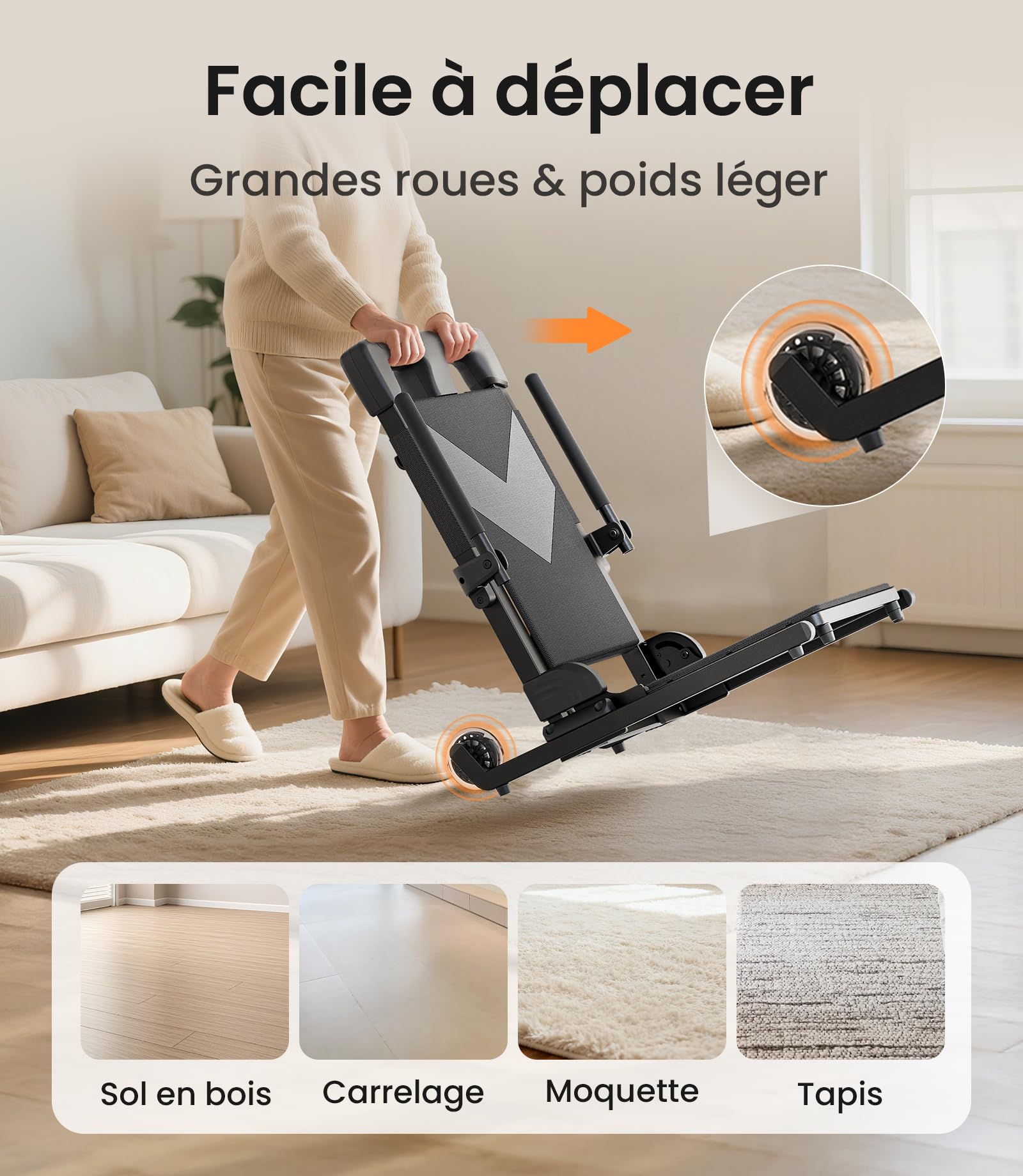 VOCIC AX25 Fauteuil releveur électrique 160 kg, léger et Mobile | Senior domicile, aide relevage après chute, fauteuil mobile grandes roues, transfert canapé lit, structure légère 160KG