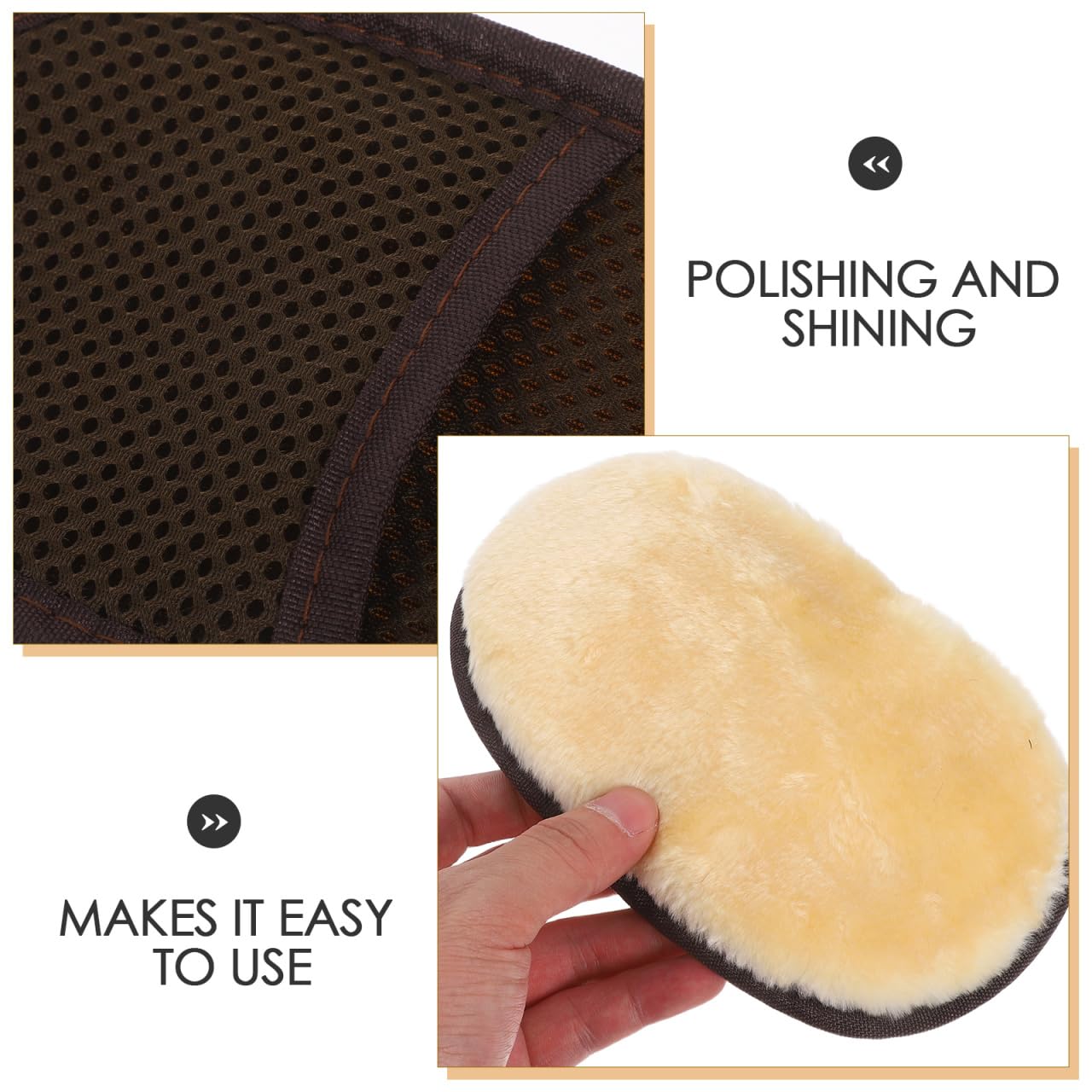 3 pièces de Polissage Épais pour Chaussures et Meubles Nettoyage Microfibre Imitation Laine de Soin Cuir Confortables et Efficaces