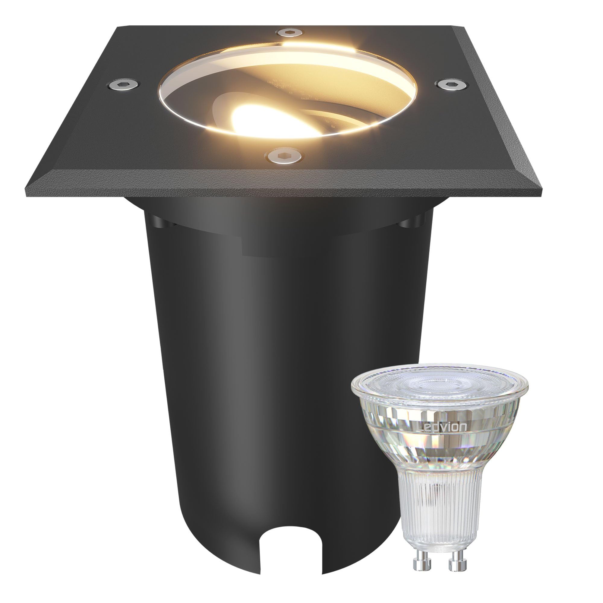 Ledvion - LED Ground Recessed Light, 3W, 2700K, IP67, 1m Cable, Adjustable, Outdoor Lighting