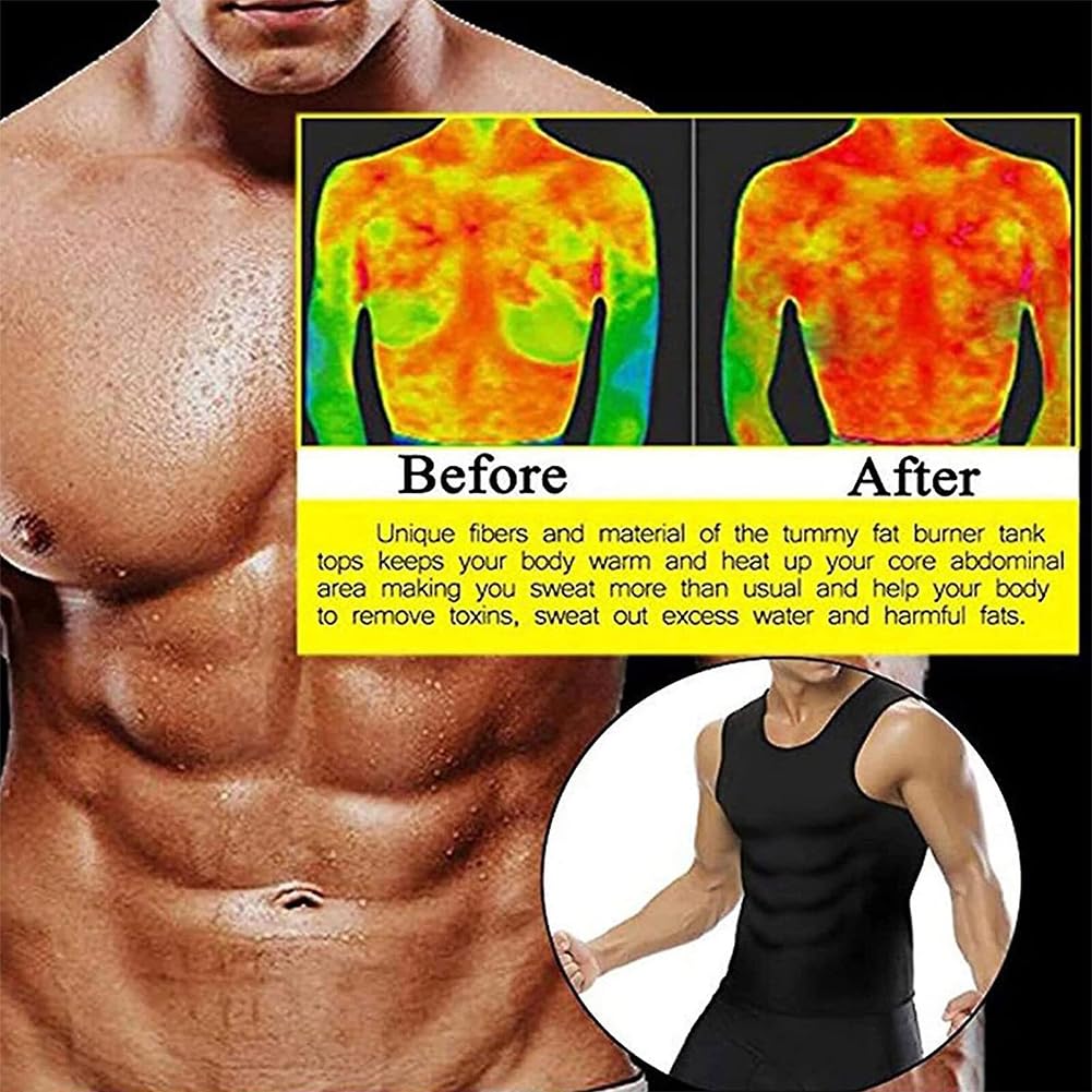 Męska kamizelka do sauna, strój do fitnessu i odchudzania potu, pas wyszczuplający, tank top, koszulka fitness, kamizelka pocąca się