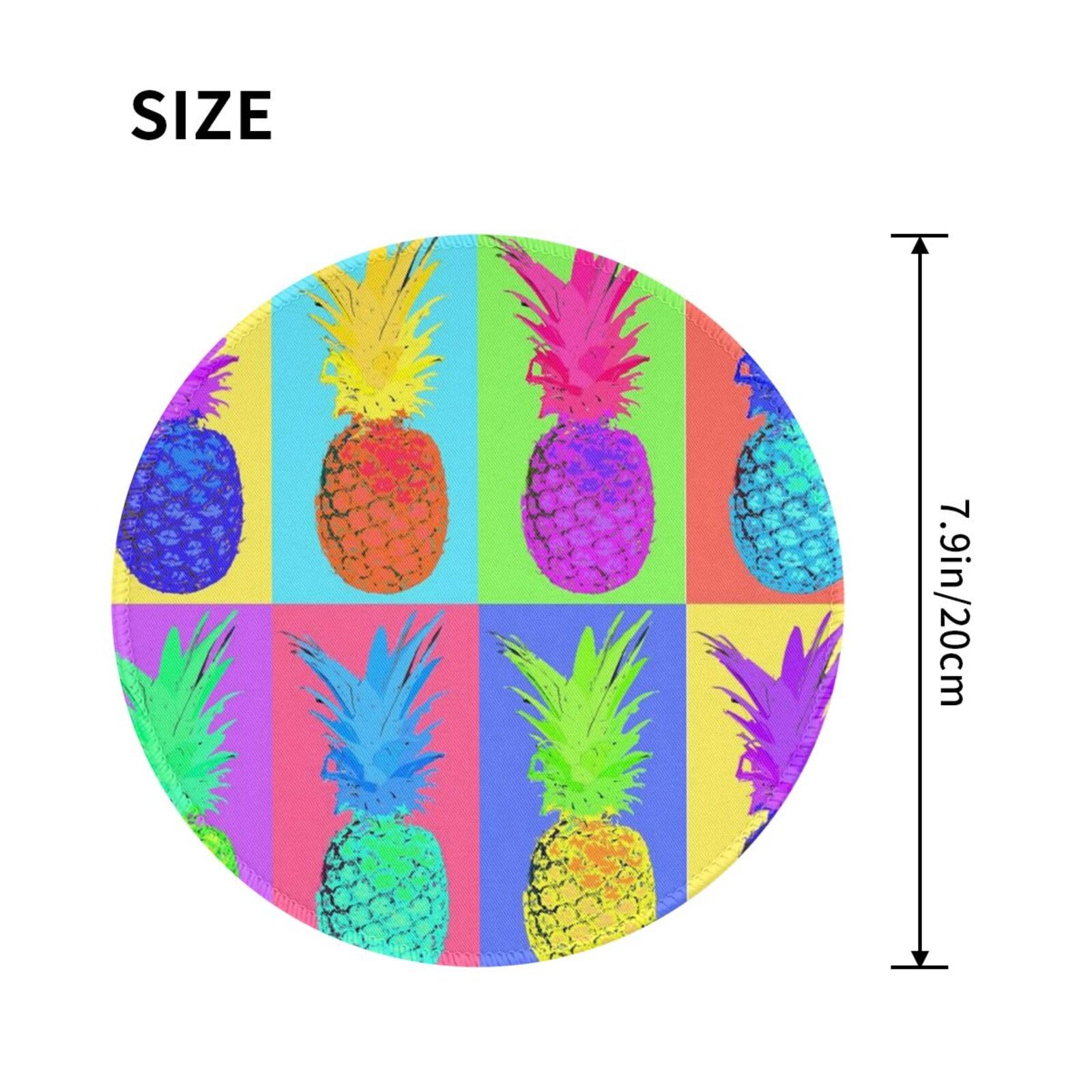 Tappetino per mouse rotondo hawaiano con ananas tropicale