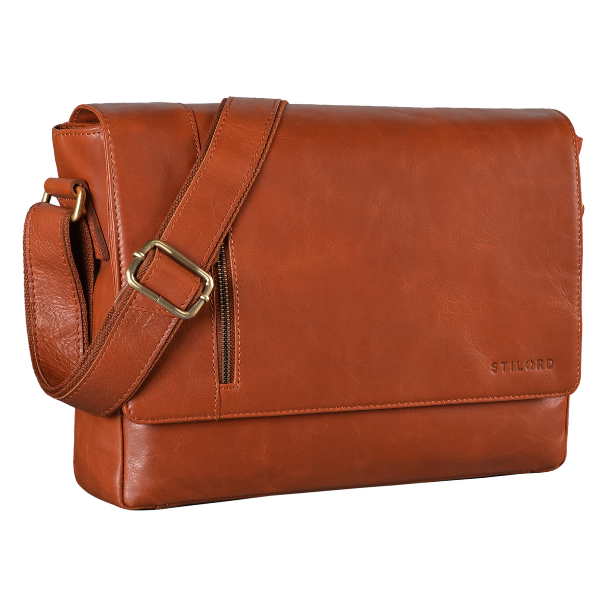 STILORD Davis Messenger Bag Leder 13 inch laptop tas vintage schoudertas voor universitair bureau boek boodschappentas echt leer Kleur