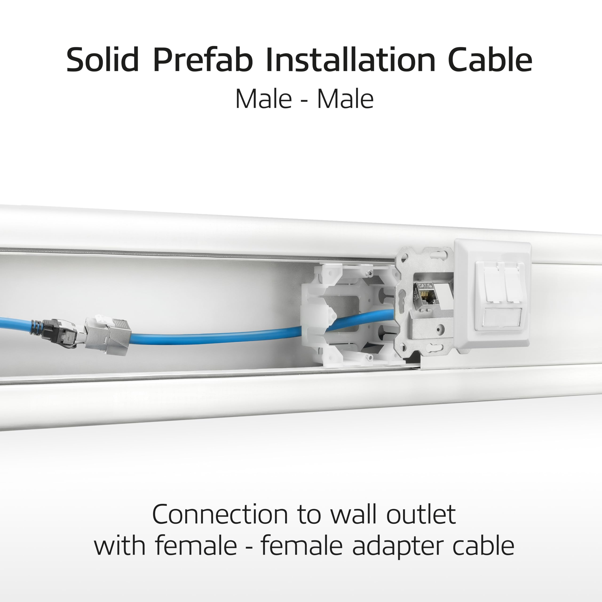 ACT Câble d'installation CAT6A S/FTP, 90 m, pré-assemblé, prise en charge 4PPoE, 100 W, 23 AWG, classification B2ca, connecteur RJ45, pour environnements à haut risque, mâle vers mâle - FB0090
