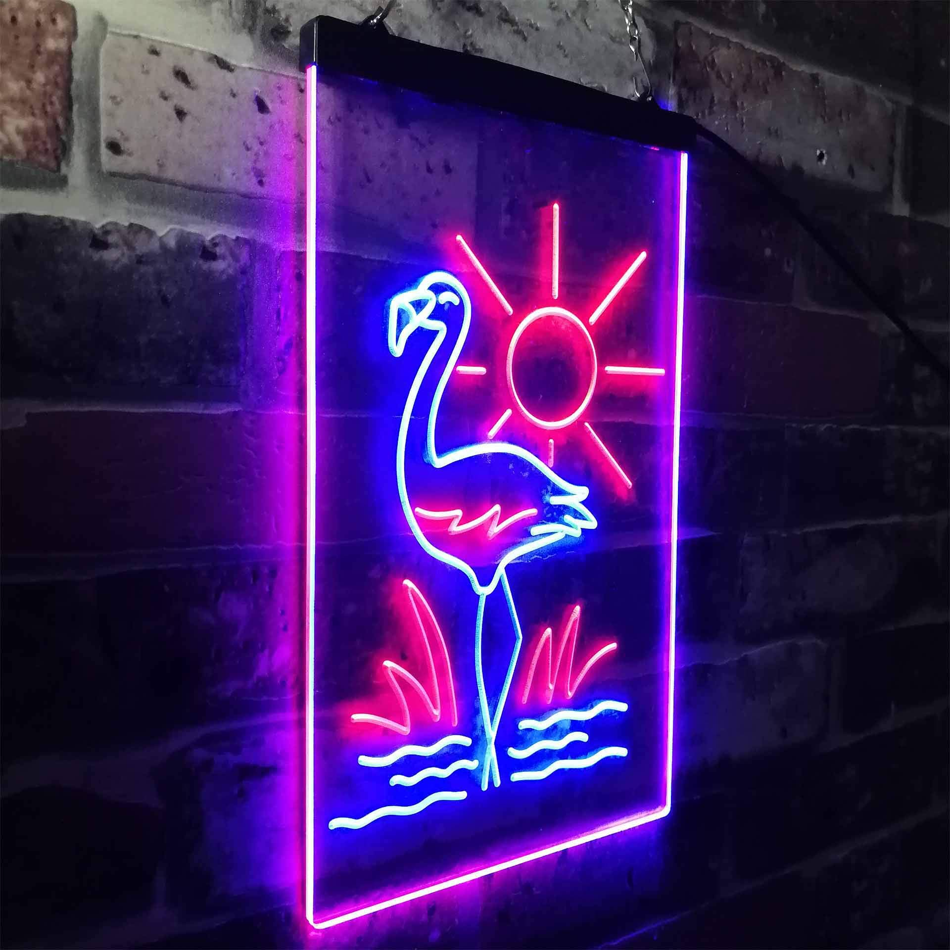 Amazon.co.jp: Tropical Flamingo Bar Beer Dual Color LED看板