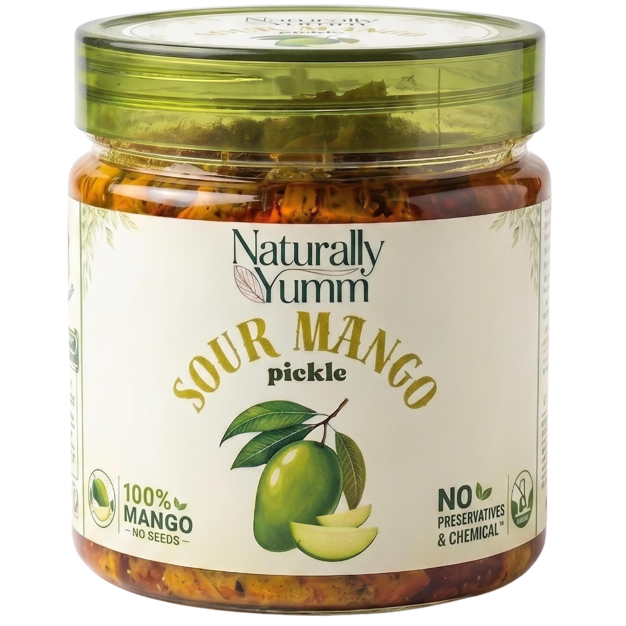 NATURALLY YUMM Mango Pickle 325g Homemade Fresh Aam Ka Achar Seedless Tangy and Spicy Raw Mango Pickle Zero Preservative-image-13