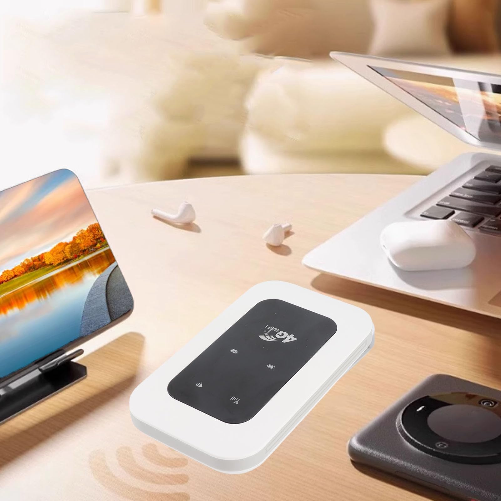 Hotspot WiFi 4G/5G, Router WiFi Portatile Connetti Fino a 10 Dispositivi, Plug and Play da 300 Mbps, Hotspot WiFi Mobile con Slot per Schede SIM e Batteria da 2100 MAh Supporta