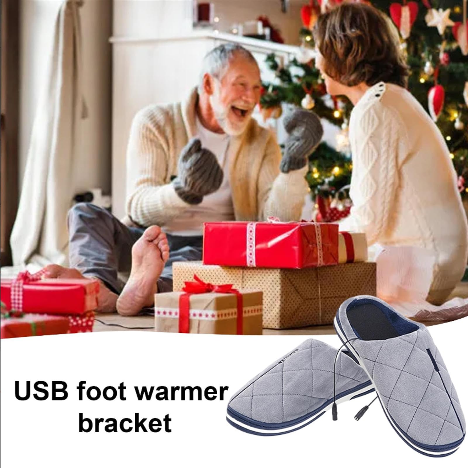 Pantofole Riscaldate USB Lavabile, Scaldapiedi Elettrico Pantofole Ciabatte Riscaldanti Elettriche Scalda Piedi Scarpe Invernali Calde Pantofole in Peluche per Donna Uomo